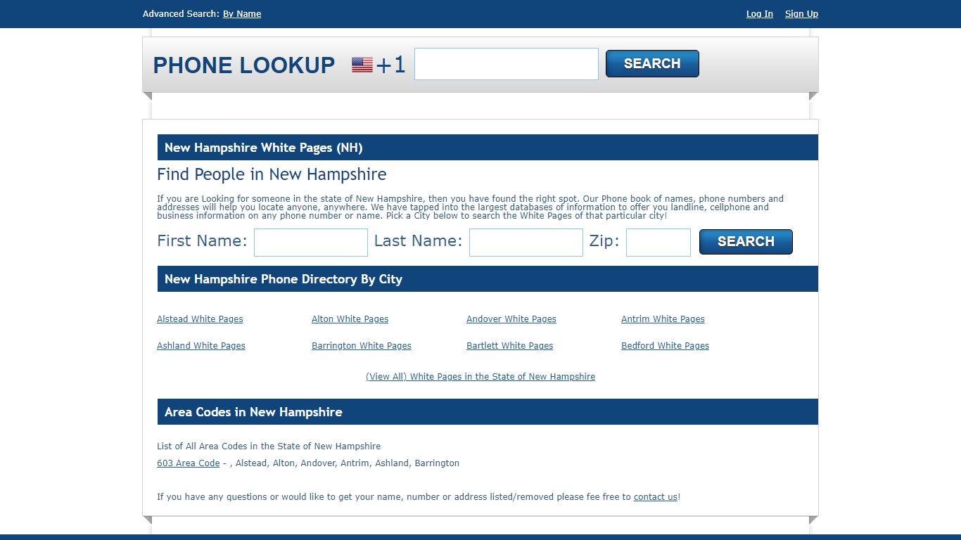 New Hampshire White Pages - NH Phone Directory Lookup